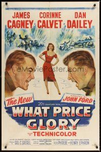 4d952 WHAT PRICE GLORY 1sh '52 James Cagney, Corinne Calvet, Dan Dailey, directed by John Ford!