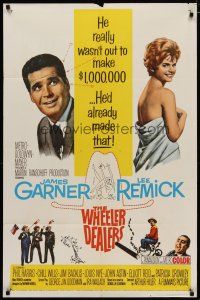 4d953 WHEELER DEALERS 1sh '63 James Garner, sexy Lee Remick wrapped only in a sheet!