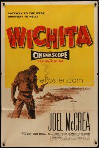 4d961 WICHITA 1sh '55 Joel McCrea, Lloyd Bridges & Vera Miles in Kansas!