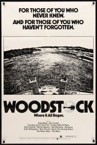 4d980 WOODSTOCK 1sh R76 legendary rock 'n' roll film, three days of peace, music... and love!