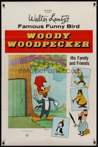 4d981 WOODY WOODPECKER 1sh '60s Walter Lantz' famous funny bird, Chilly Willy & more!