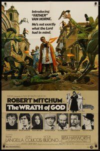 4d983 WRATH OF GOD style A 1sh '72 priest Robert Mitchum is not exactly what the Lord had in mind!