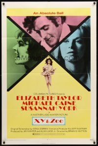 4d985 X Y & ZEE 1sh '71 Elizabeth Taylor, Michael Caine, Susannah York, Zee & Co.