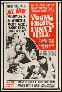 4d993 YOUNG EROTIC FANNY HILL 1sh '70 all she wanted to know about sex - she wasn't afraid to try!