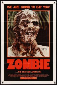 4d997 ZOMBIE 1sh '79 Zombi 2, Lucio Fulci classic, gross c/u of undead, we are going to eat you!