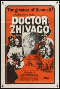 4e712 DOCTOR ZHIVAGO Aust 1sh R70s Omar Sharif, Julie Christie, David Lean English epic!