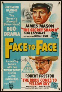 4e713 FACE TO FACE Aust 1sh '52 double-bill of Secret Sharer & Bride Comes to Yellow Sky!