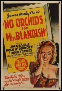 4e730 NO ORCHIDS FOR MISS BLANDISH Aust 1sh '51 art of sexy Linden Travers in gambling film noir!