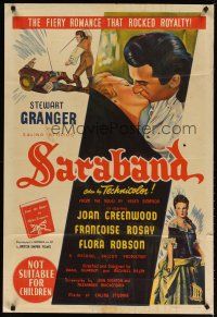 4e742 SARABAND FOR DEAD LOVERS Aust 1sh '48 Stewart Granger in a spectacle of adventure & romance!