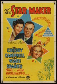 4e752 STAR MAKER Aust 1sh '39 great close-up art of Bing Crosby, Louise Campbell!
