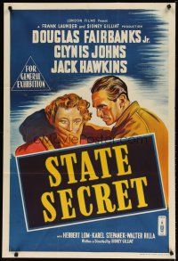 4e754 STATE SECRET Aust 1sh '50 Douglas Fairbanks Jr. & Glynis Johns in The Great Man-Hunt!