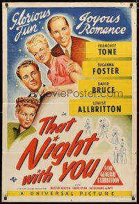 4e763 THAT NIGHT WITH YOU Aust 1sh '45 Franchot Tone, Susanna Foster, David Bruce, Allbritton!