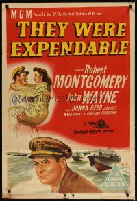 4e764 THEY WERE EXPENDABLE Aust 1sh '45 John Wayne, romantic sea battle art & John Ford directed!