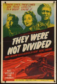 4e765 THEY WERE NOT DIVIDED Aust 1sh '51 Terence Young directed, WWII, Ralph Clanton!