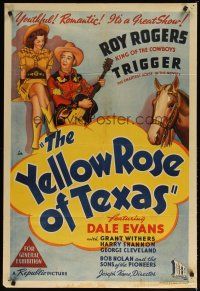 4e786 YELLOW ROSE OF TEXAS Aust 1sh '44 artwork of Roy Rogers playing guitar for Dale Evans!