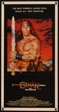 4e835 CONAN THE DESTROYER Aust daybill '84 Arnold Schwarzenegger is the most powerful legend!