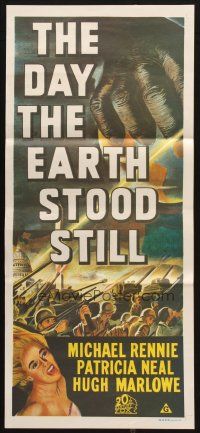 4e845 DAY THE EARTH STOOD STILL Aust daybill R70s Robert Wise, art of giant hand & Patricia Neal!