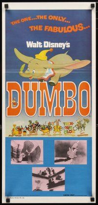 4e850 DUMBO Aust daybill R76 colorful art from Walt Disney circus elephant classic!