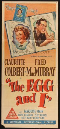 4e852 EGG & I Aust daybill '47 Claudette Colbert, MacMurray, first Ma & Pa Kettle!