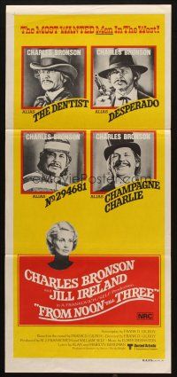 4e872 FROM NOON TILL THREE Aust daybill '76 4 great images of wanted Charles Bronson!