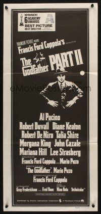 4e875 GODFATHER PART II Aust daybill '74 Al Pacino in Francis Ford Coppola classic crime sequel!