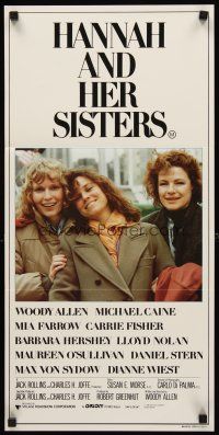 4e886 HANNAH & HER SISTERS Aust daybill '86 Allen directed, Mia Farrow, Weist & Barbara Hershey!