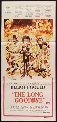 4e915 LONG GOODBYE Aust daybill '74 Elliott Gould as Philip Marlowe, Sterling Hayden, film noir!