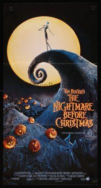 4e930 NIGHTMARE BEFORE CHRISTMAS Aust daybill '93 Tim Burton, Disney, Halloween horror image!