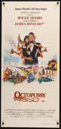 4e931 OCTOPUSSY Aust daybill '83 art of Maud Adams & Roger Moore as James Bond by Daniel Gouzee!
