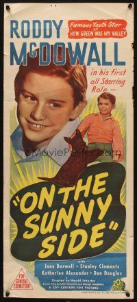 4e934 ON THE SUNNY SIDE Aust daybill '42 cool image of young Roddy McDowall!