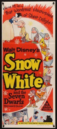 4e965 SNOW WHITE & THE SEVEN DWARFS Aust daybill R60s Walt Disney animated cartoon fantasy classic!