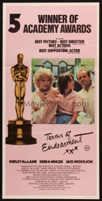 4e973 TERMS OF ENDEARMENT Aust daybill '84 great close up of Shirley MacLaine & Debra Winger!