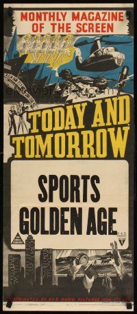 4e981 TODAY & TOMORROW stock Aust daybill '40s cool newsreel stone litho, Sports Golden Age!