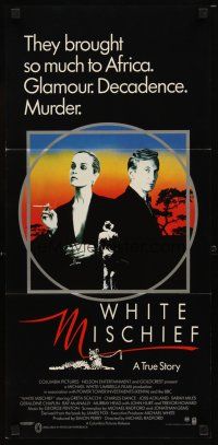 4e995 WHITE MISCHIEF Aust daybill '88 Greta Scacchi, Charles Dance, Joss Ackland, cool art!