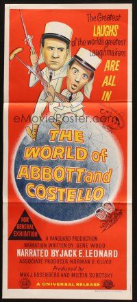 4e997 WORLD OF ABBOTT & COSTELLO Aust daybill '65 Bud & Lou are the greatest laughmakers!