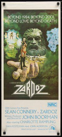 4e999 ZARDOZ Aust daybill '74 fantasy art of Sean Connery, beyond love, beyond death!