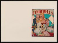 4e007 CINDERELLA stage play English herald '30s art of Cinderella in white dress w/Prince!