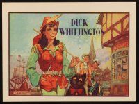 4e011 DICK WHITTINGTON blue title style stage play English herald '30s art of sexy female lead