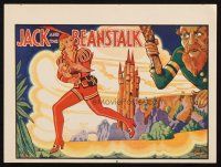 4e013 JACK & THE BEANSTALK red title style stage play English herald '30s art of female Jack!