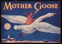 4e014 MOTHER GOOSE stage play English herald '30s Crossley art of mom flying huge goose!