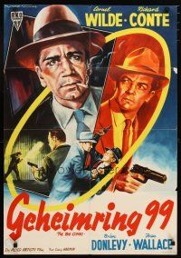 4e522 BIG COMBO German '56 Williams art of Cornel Wilde, Richard Conte, classic film noir, rare!