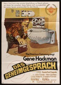 4e547 CONVERSATION German '74 Peltzer art of Gene Hackman, Francis Ford Coppola!