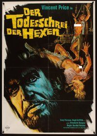 4e551 CRY OF THE BANSHEE yellow title style German '71 Vincent Price, sexy artwork by Bothas!
