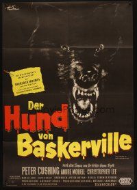 4e581 HOUND OF THE BASKERVILLES German '60 art of dog showing its teeth by Rolf Goetze!