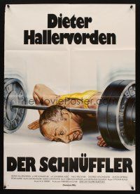4e609 NON STOP TROUBLE WITH SPIES German '83 wacky image of Dieter Hallervorden under weights!