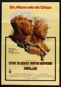 4e612 PAPILLON German R70s great art of prisoners Steve McQueen & Dustin Hoffman by Tom Jung!