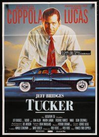 4e677 TUCKER: THE MAN & HIS DREAM German '88 Francis Ford Coppola, c/u of Jeff Bridges w/car!