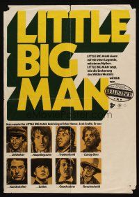 4e477 LITTLE BIG MAN yellow title style German 16x23 '71 Dustin Hoffman is the most neglected hero!
