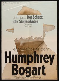 4e480 TREASURE OF THE SIERRA MADRE German 16x23 R66 Humphrey Bogart, Holt, different Hillmann art!