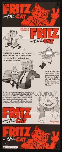 4e275 FRITZ THE CAT set of 7 German stills w/poster '74 Bakshi sex cartoon, he's x-rated & animated